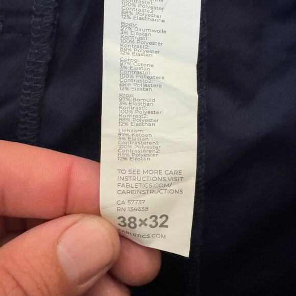 Fabletics High Side Chino Modern Slim Fit Pants US Men's 38x32 - Picture 5 of 9